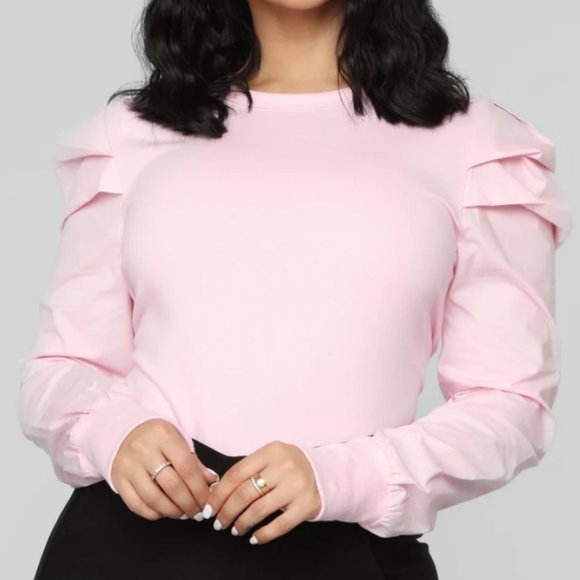 Fashion Nova Tops - Puff Sleeve Cotton Top